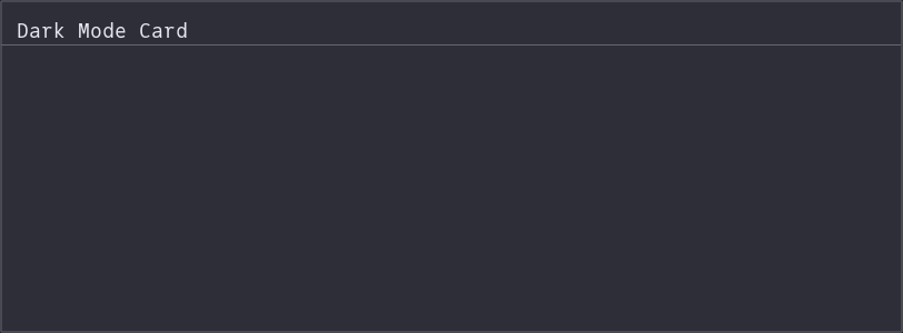 Dark Theme Card Example