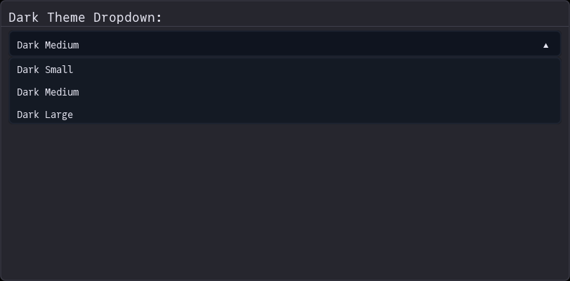 Dark Dropdown