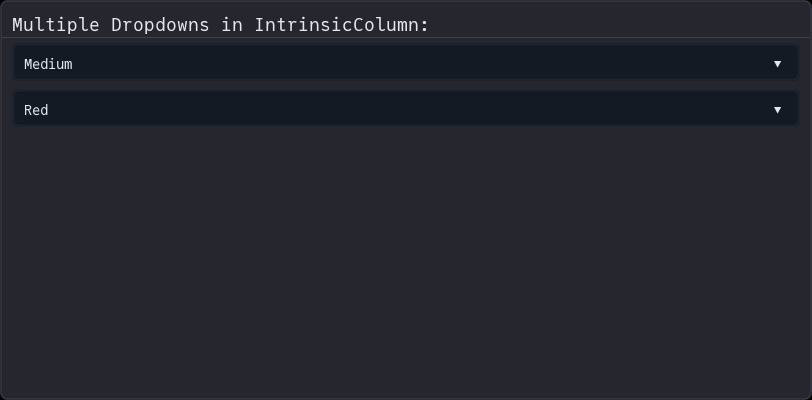 Dark Dropdown Column
