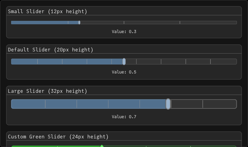 Slider Sizing Examples