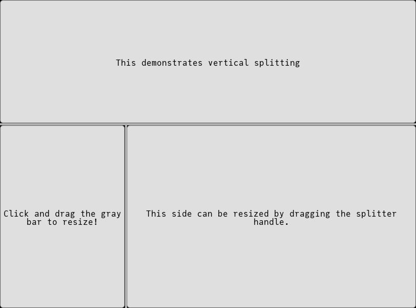 Split container example
