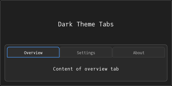 Dark Mode Tabs