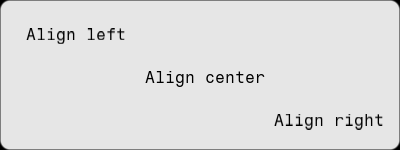 Text horizontal alignement