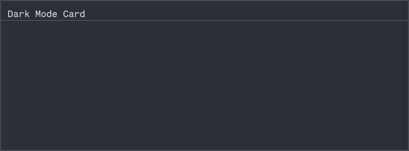 Dark Theme Card Example