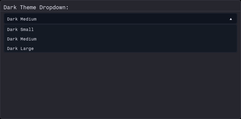 Dark Dropdown