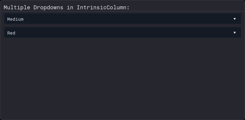 Dark Dropdown Column