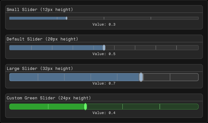 Slider Sizing Examples
