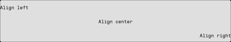 Text horizontal alignement